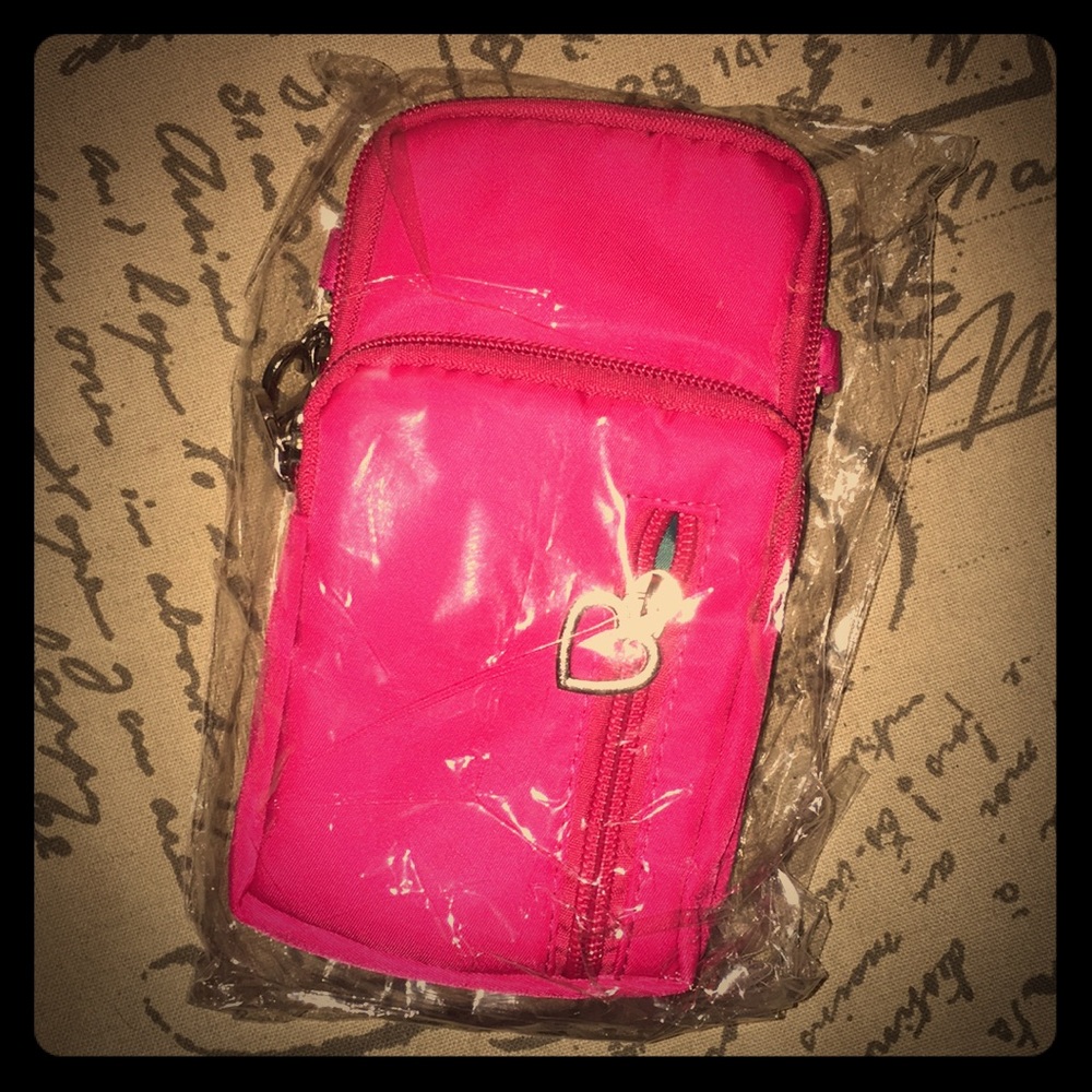 Designer pink “celly” bag, with removable arm stra